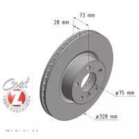 ZIMMERMANN 150.3494.20 (34106787490) диск тормозной перед. 328x28 / 73-5x120 \ BMW (БМВ) f25 2.0 / 3.0i / d (Комплект 2 штуки)