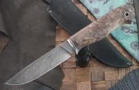 Мастерская Марушина нож Егерь, дамаcская сталь, рукоять карельская береза