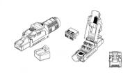 Hyperline PLUE-8P8C-S-C6A-SH-BK Разъем полевой оконцовки RJ-45 (8P8C) под витую пару, для одножильного кабеля, toolless, категор