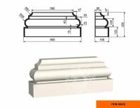 База к фасадной пилястре из пенополистирола с покрытием LEPNINAPLAST-FASAD (Лепнинапласт-фасад) ПЛВ-550/6