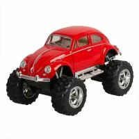 Машинка металлическая Kinsmart 1:32 1967 Volkswagen Classical Beetle Off Road (Жук Внедорожник Офф Роуд)инерционная, двери открываются. Красный