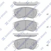 HI-Q SP1155 (1FE0058101 / 2CA2058101 / 2EA1158101) колодки торм.пер.\ Sonata (Соната) IV 2.0i / 2.7 01 / coupe gk all 02