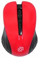 Мышь Oklick 545MW, оптическая, беспроводная, USB, черный и красный [368631]