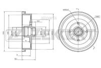 ZEKKERT BS-5427 Барабан торм. зад. Audi 80 III 79- VW Passat III 88- Caddy II 00- Golf III IV 91- Polo III 94-