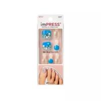 Твердый лак Импрессс Педикюр Лазурный берег Kiss Impress Toe Nails BIPT024