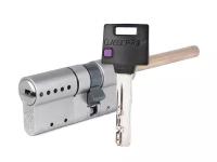 Цилиндр Mul-t-Lock Classic Pro ключ-шток (размер 60х31) - Никель, Флажок (3 ключа)