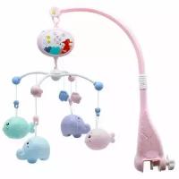 Shantou Gepai Мобиль для кроватки Baby Rotation Mobile, музыкальная, 4 подвесных игрушки, пластик, 41х7,5х30 см