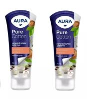 Крем для рук Aura Pure Cotton, Ночной уход, туба, 75 мл. 2 шт