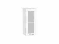 Настенный модуль для кухни Шкаф верхний с 1-ой остекленной дверцей Валерия-М 920*300*318 Белый глянец / Белый