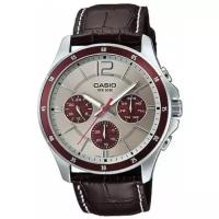 Наручные часы CASIO MTP-1374L-7A1, серебряный, коричневый