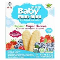 Hot Kid, Baby Mum и Mum Supper, вафли для защиты зубов, органические суперягоды, 12 пакетиков, по 2 шт