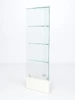 Витрина стеклянная "истра" угловая №2ХП-У трехгранная (без дверок, бока - стекло), Белый 45 x 45 x 160 см