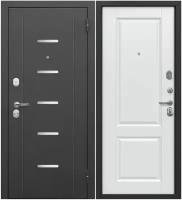 Входная дверь Ferroni 7,5 см Гарда Серебро Велюр Белый Софт (860мм) правая