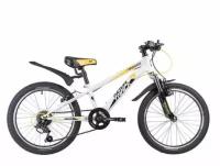 Велосипед детский NOVATRACK 20"20SH6V.POINTER.WT9 белый, сталь, 6-скор, Microshift TS38/Shimano, V-b