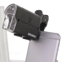 Микроскоп для смартфонов с 60-100х zoom на клипсе с подсветкой
