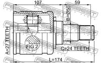 ШРУС внутренний левый 27x50x24, 0111GSV40LH FEBEST 0111-GSV40LH