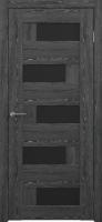 Межкомнатная дверь (дверное полотно) Albero Гавана покрытие CPL / ПО Черное дерево Черное стекло 60х200