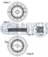 RUVILLE 520076 Шкив коенваа Renault Duster 11/Clio/Captur/Kadjar/Megane/Sandero,Nissan Qashqai/Juke