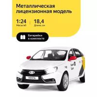 Машинка металлическая Яндекс GO игрушка детская 1:24 Lada Vesta белый инерционная