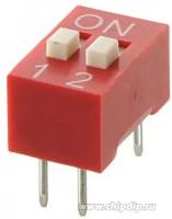 DS1040-02RN, DIP переключатель 2pin красный