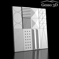 Гипсовая панель Gesso 3D "Domino 2" 600х600х35 мм, Упаковка 20 шт., 7.2 м2