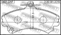 Колодки тормозные передние, 0401DAF FEBEST 0401-DAF