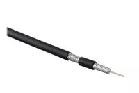 Hyperline COAX-RG6-500 Кабель коаксиальный RG-6, 75 Ом (ТВ, SAT, CATV), жила - 18 AWG (1.02 mm, омедненная сталь), общий диаметр 6.9мм, PVC, черный (б 49031