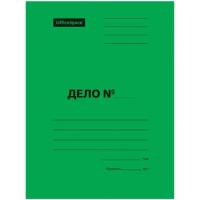 Папка-скоросшиватель Спейс Дело, картон мелованный, 300 г/м2, зеленый, пробитый