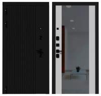 Дверь входная ВМ-5, Черный кварц/ белый софт зеркало