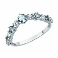 Серебряное кольцо DIAMANT-ONLINE 303349 с топазом и фианитом, Серебро 925°, 17