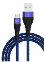 Кабель TFN Forza USB - Micro USB 1m 3A Blue-Black (TFN-CFZMICUSB1MBL)