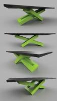 Конференц-стол Глос лайт зеленый, промышленный дизайн 280*120 см