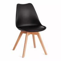 Стул Tetchair TULIP (mod. 73-1) дерево/пластик/экокожа, 47,5x55x80 см, Черный (Black)