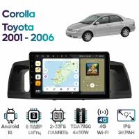 Штатная магнитола Wide Media для Toyota Corolla 01-04 (прав.руль), 01-06 (лев.руль) / Android 10, 9 дюймов, 2/32GB, 8 ядер, DSP, 4G