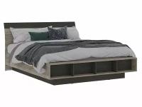 Двуспальная кровать Стендмебель Эдинбург Железный камень / Дуб Крафт серый 160х200 см
