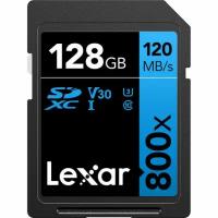 Карта памяти SD 128 Gb Lexar Professional 800x SDXC UHS-I, скорость 120МБ/s чтения 45МБ/s записи