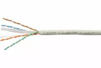 Cabeus UTP-4P-Cat.6-SOLID-LSZH-GY Кабель витая пара UTP (U/UTP), категория 6, 4 пары (23 AWG), одножильный, LSZH, нг(А)-HF, серый UTP-4P-Cat.6-SOLID-LSZH-GY-100