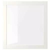 Стеклянная дверь, белый, прозрачное стекло, белый/прозрачное стекло 60x64 см. 604.728.55
