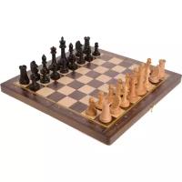 WoodGames Шахматы "Миттельшпиль" из бука с утяжелёнными турнирными фигурами (36 х 18 х 4,5 см)