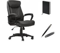 Кресло офисное BRABIX "ENTER EX-511", экокожа, черное, 530859 + ручка + ежедневник