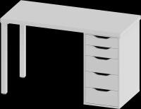 Ингар стол письменный шведский стандарт белый,120x75, с одной тумбой