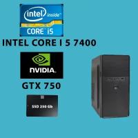 Системный блок i5 7400 (Intel Core i5-7400 (3.0 ГГц), GTX 750, RAM 16 ГБ, SSD 256 ГБ, Windows 10 Pro), черный