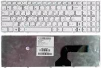 Клавиатура для ноутбука Asus N53D, русская, белая рамка, белые кнопки