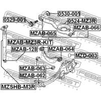 Втулка, амортизатор, FEBEST MZAB-128 (1 шт.)