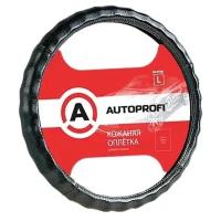 Оплётка руля Autoprofi AP-265 BK (L) Натуральная кожа черный L