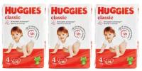 Подгузники Huggies Classic 4, 14 шт, 7-18 кг, 3 уп