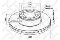 STELLOX 8500813SX 85-00813-SX_диск тормозной 374.5x45 12отв d19+ 3отв M12x1.5 SAF SKRB 9019K/I