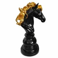 Фигура декоративная Шахматный Конь (черный) 11х14х26см KSMR-718499/I149