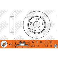 NIBK rn1203 (42510SEAE00 / 42510SEAE50 / RN1203) диск тормозной Honda (Хонда) Accord (Аккорд) 2.4 2003 - 2008 (Комплект 2 штуки)