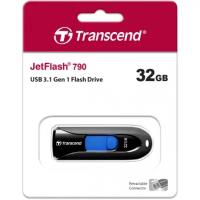 Флеш Диск Transcend 32Gb Jetflash 790 TS32GJF790K USB3.0 черный